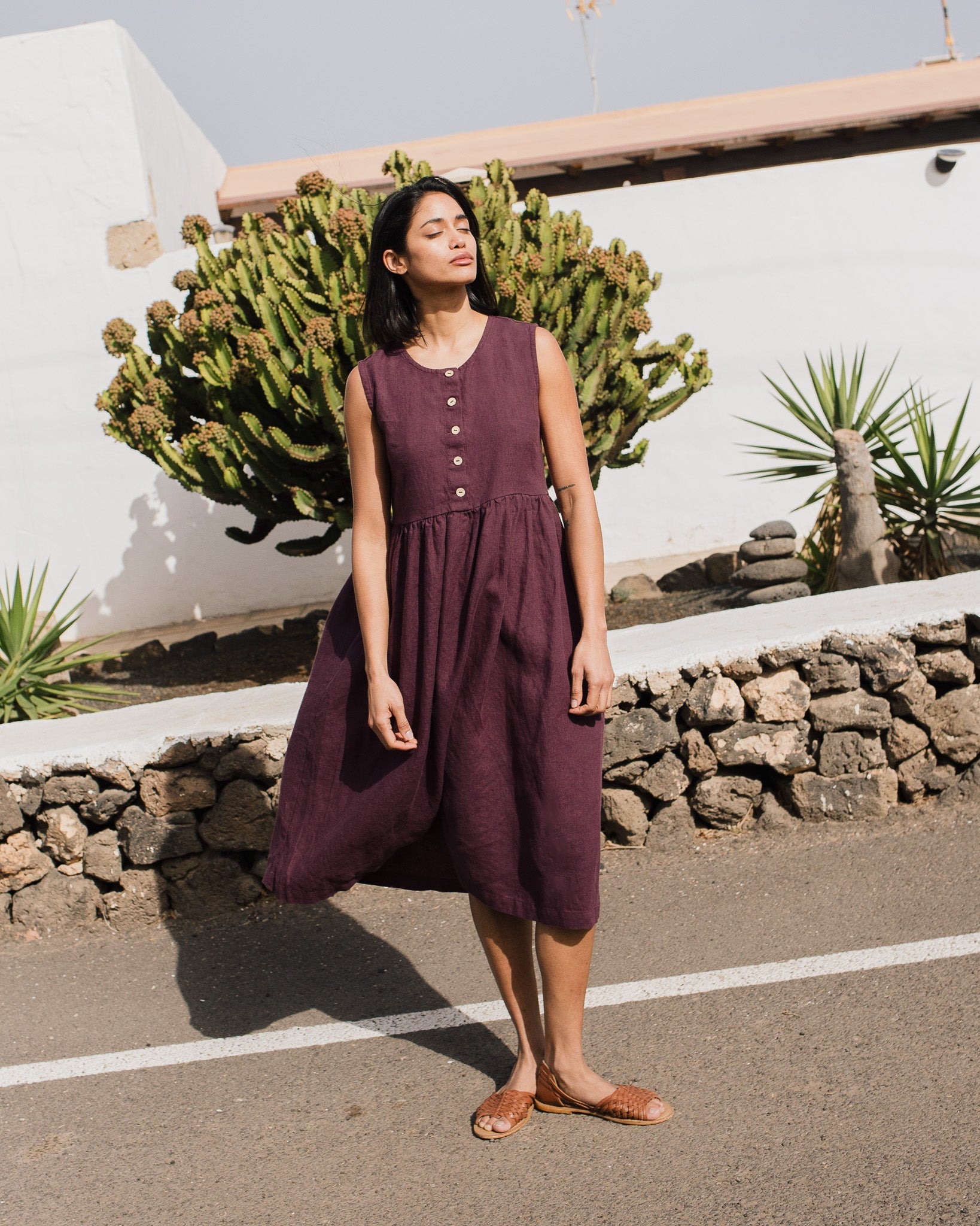 Sleeveless maxi MAMA linen dress - notPERFECTLINEN