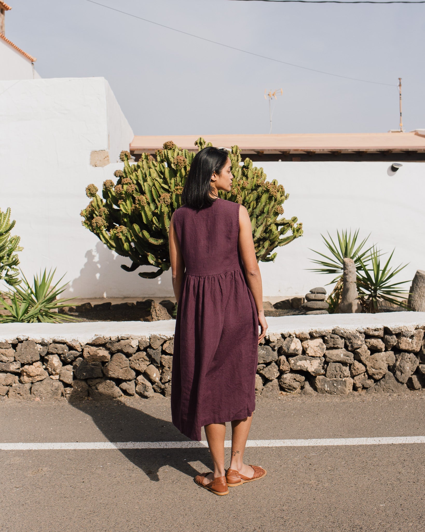 Sleeveless maxi MAMA linen dress - notPERFECTLINEN