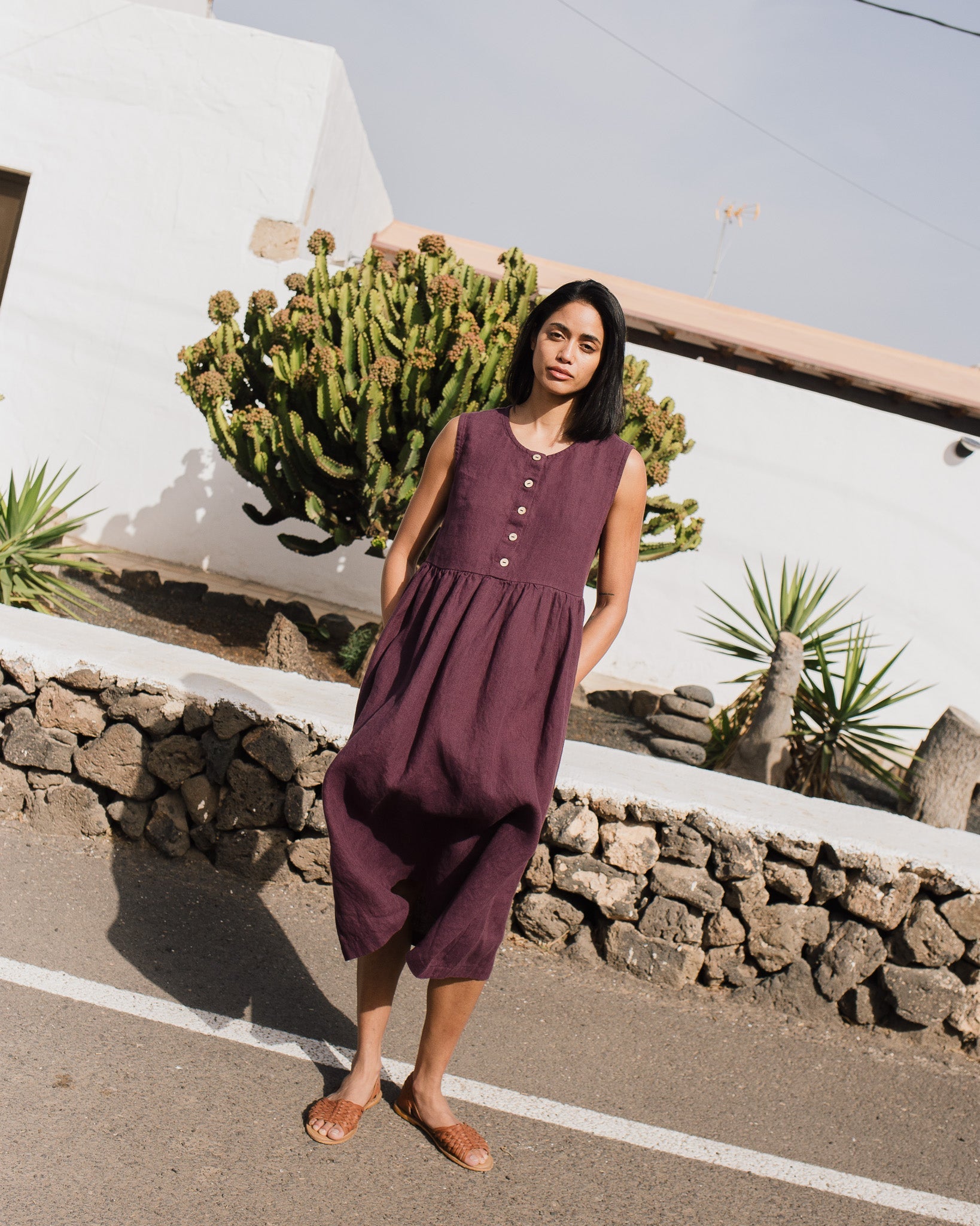 Sleeveless maxi MAMA linen dress - notPERFECTLINEN