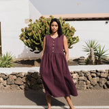 Sleeveless maxi MAMA linen dress - notPERFECTLINEN