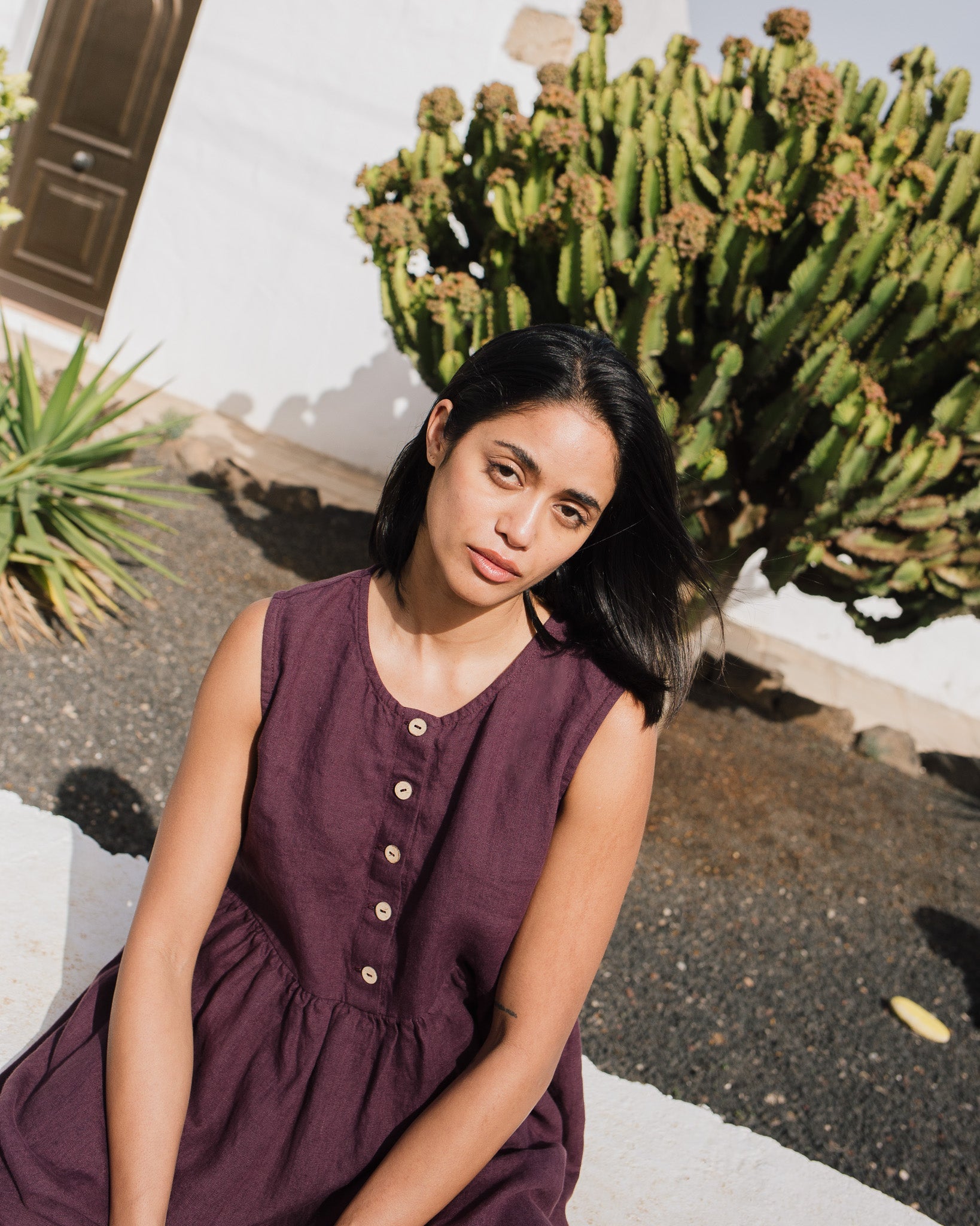 Sleeveless maxi MAMA linen dress - notPERFECTLINEN