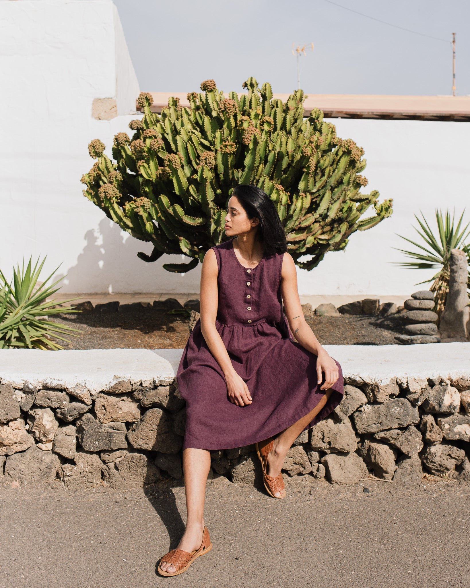 Sleeveless maxi MAMA linen dress - notPERFECTLINEN