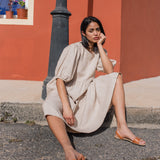 DELPHI tiered linen dress - notperfectlinen