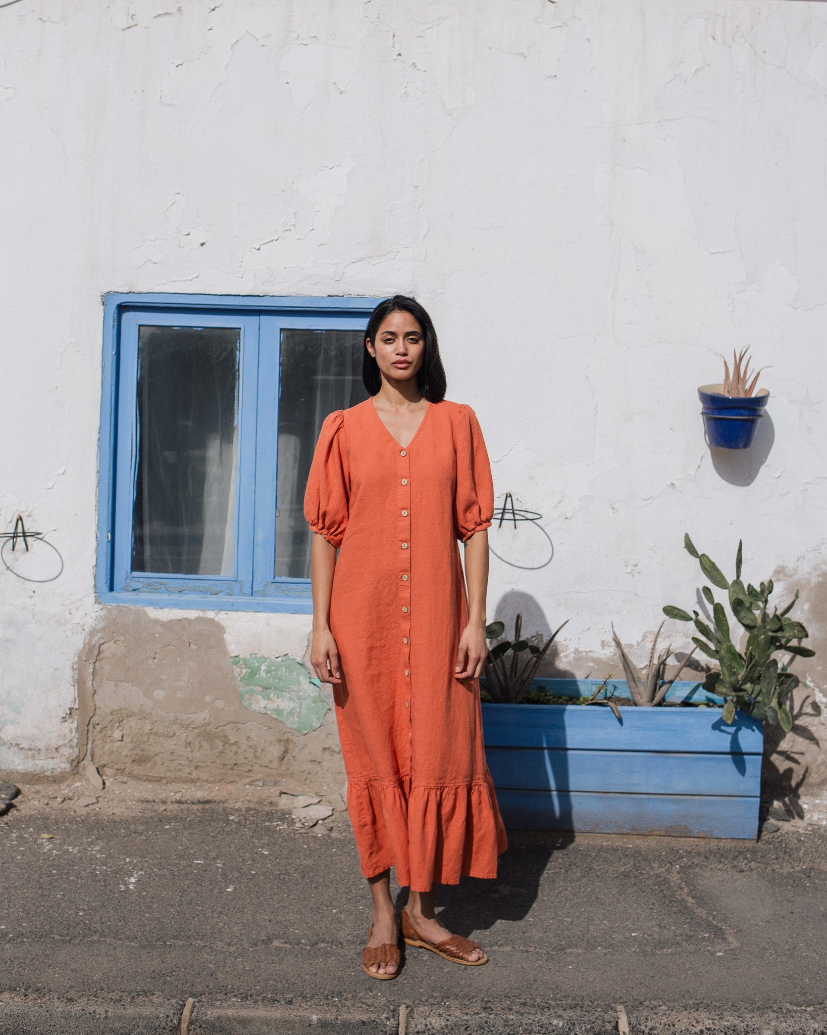 ANGEL maxi button down dress linen - notperfectlinen