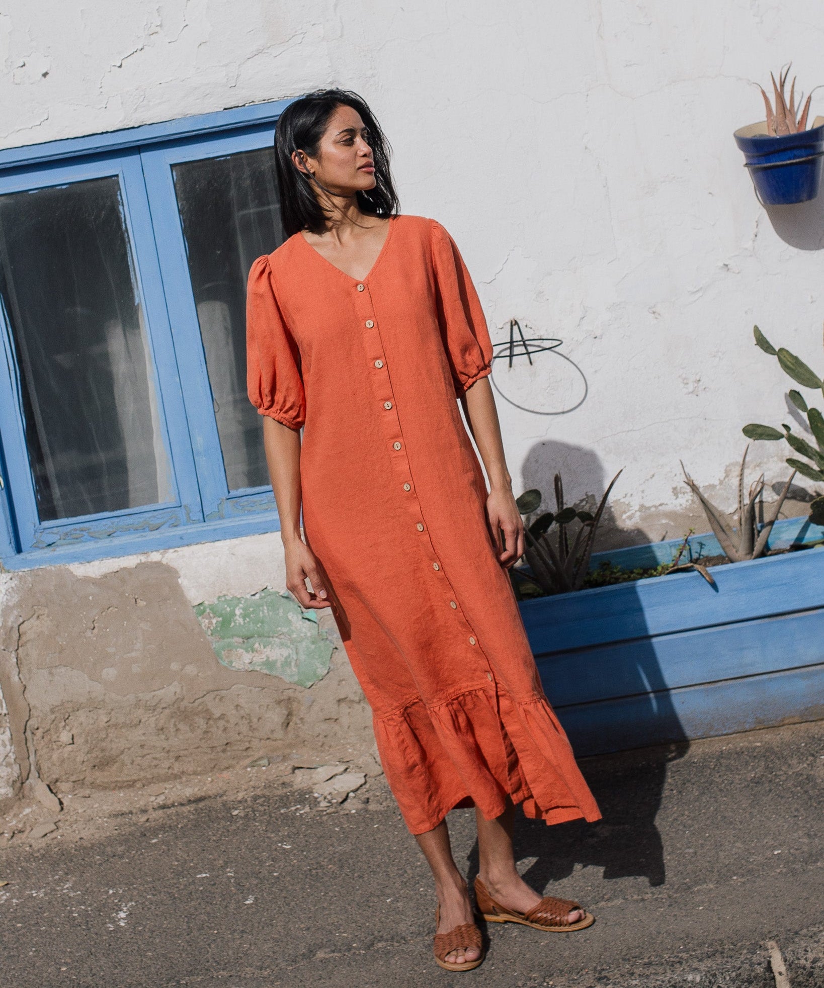 ANGEL maxi button down dress linen - notperfectlinen