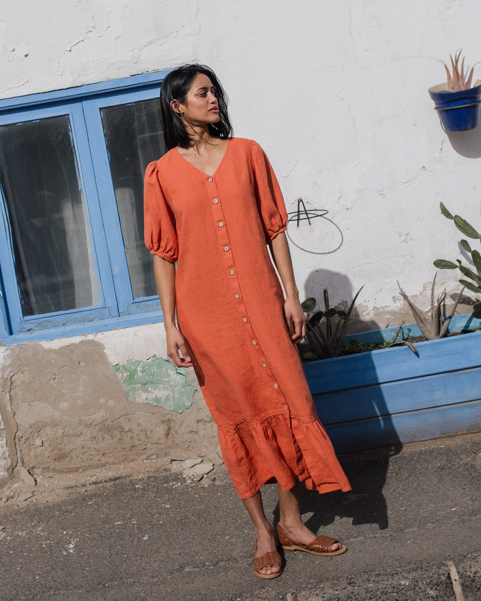 ANGEL maxi button down dress linen - notperfectlinen