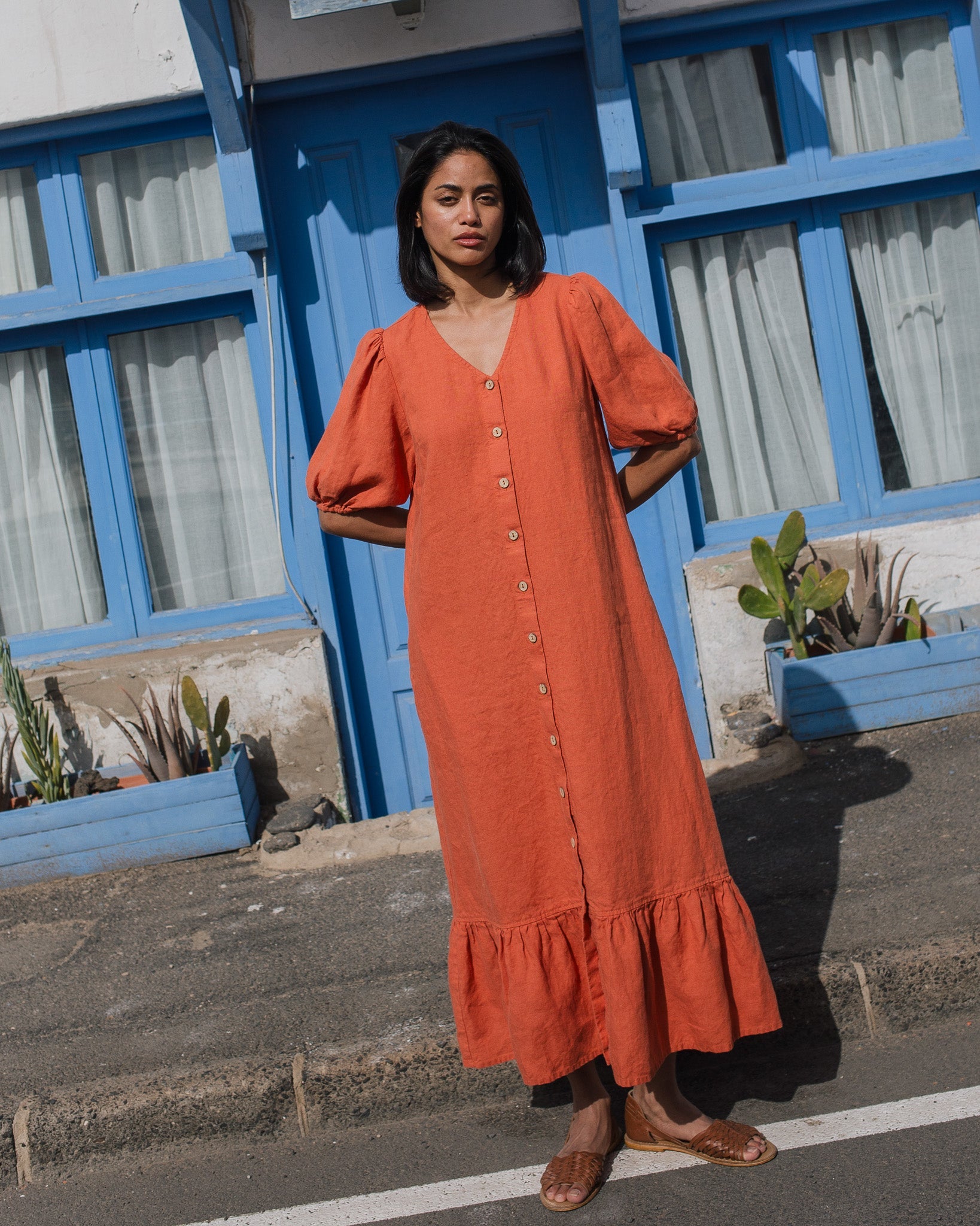 ANGEL maxi button down dress linen - notperfectlinen
