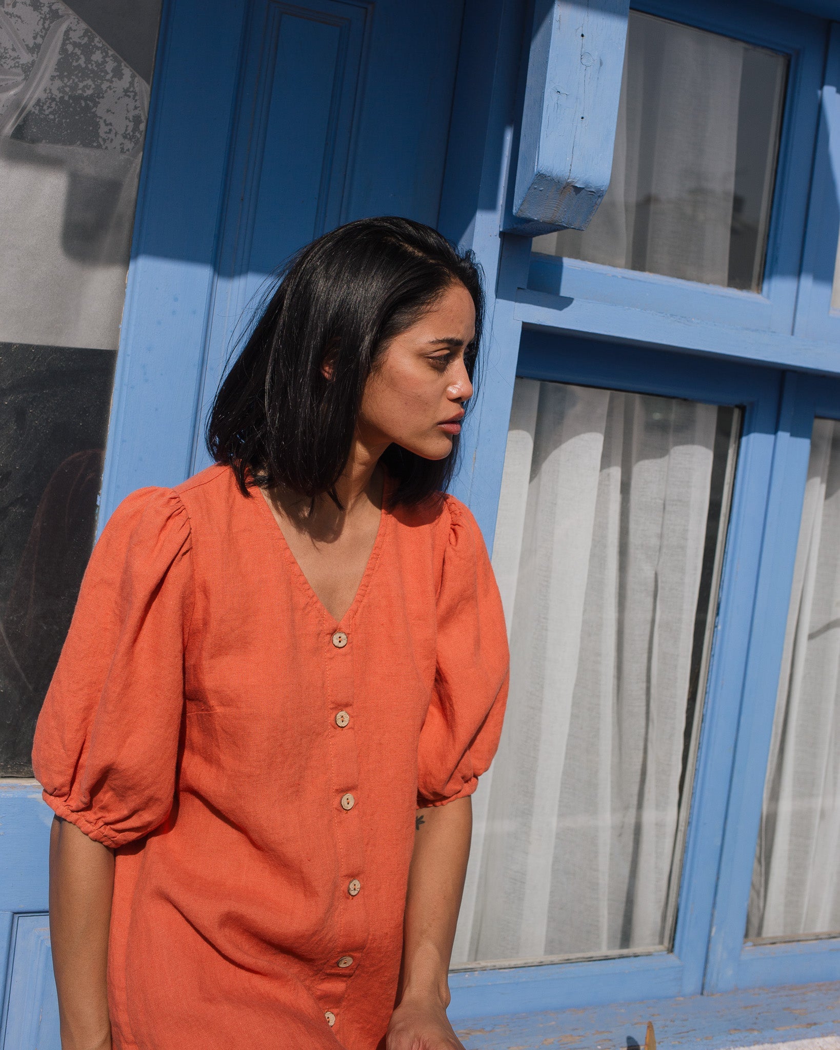 ANGEL maxi button down dress linen - notperfectlinen