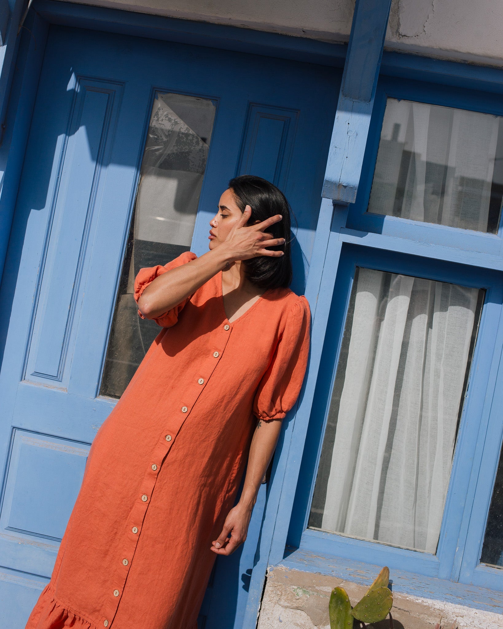 ANGEL maxi button down dress linen - notperfectlinen