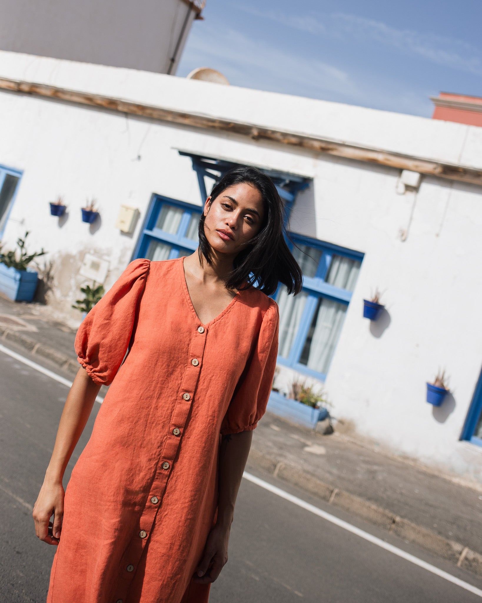 ANGEL maxi button down dress linen - notperfectlinen