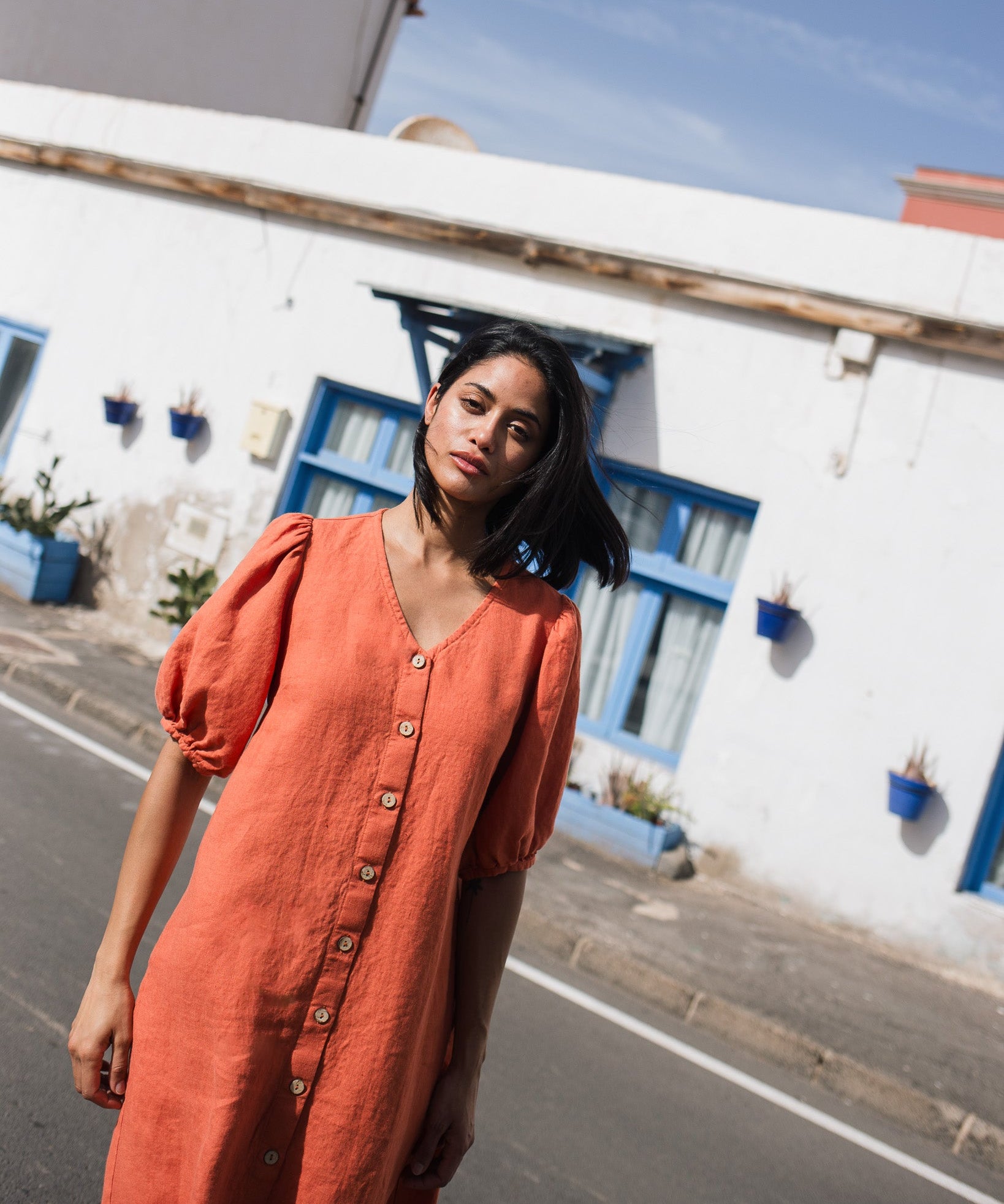 ANGEL maxi button down dress linen - notperfectlinen