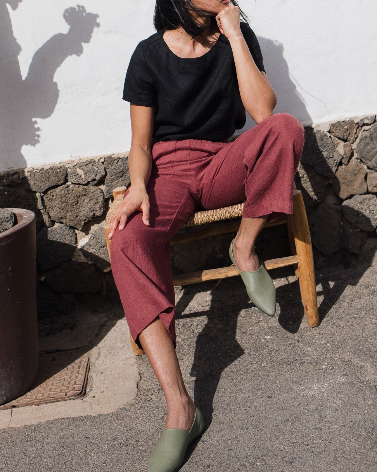 HAMBURG fitted linen top - notperfectlinen