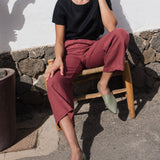 R: HAMBURG fitted linen top (Color: Dark-Grey-Blue; Size: S)