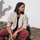 PUGLIA straight cut cropped linen pants - notperfectlinen