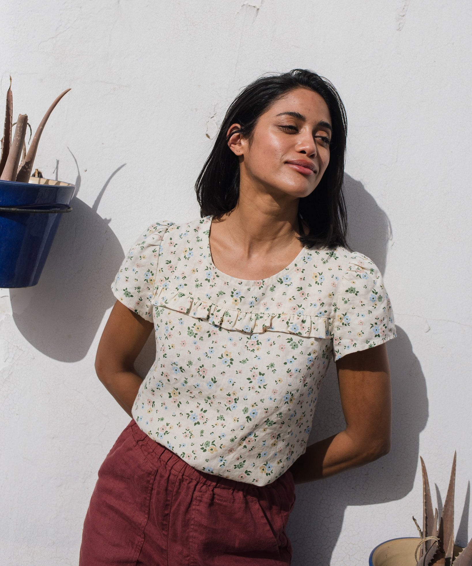 SIENNA fitted linen top - notPERFECTLINEN