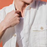 Men’s short sleeve linen shirt QUEBEC