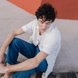 Men’s short sleeve linen shirt QUEBEC