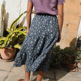 MAGNOLIA tiered linen skirt