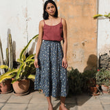 MAGNOLIA tiered linen skirt