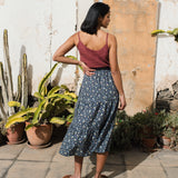 MAGNOLIA tiered linen skirt