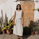 SION gathered linen skirt