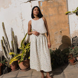 SION gathered linen skirt