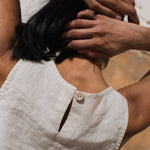 BAY cropped linen top - notperfectlinen