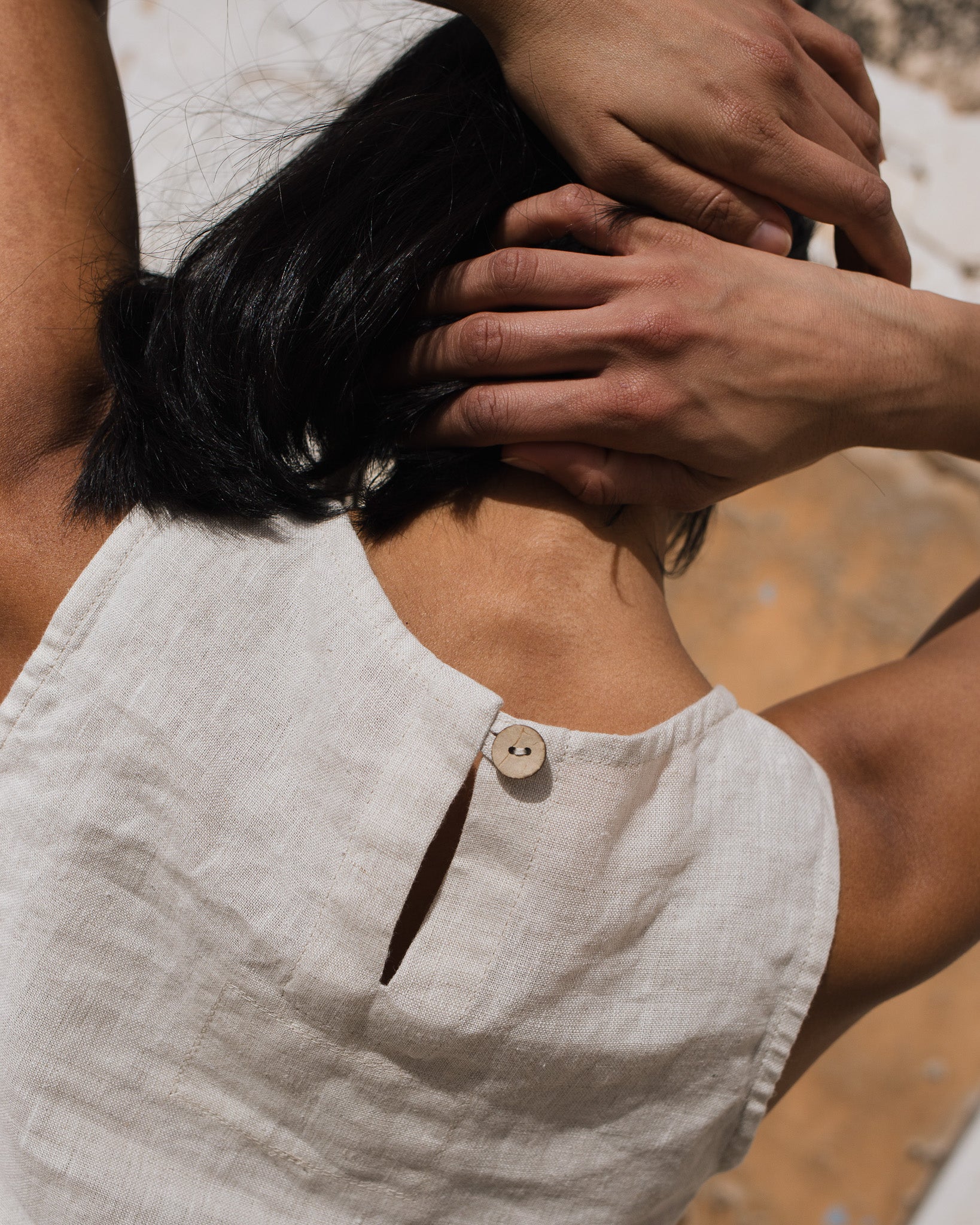 BAY cropped linen top - notperfectlinen