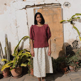 AROSA ruffle linen top - notperfectlinen