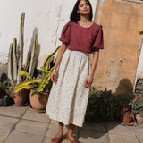 SION gathered linen skirt