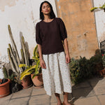 CARMEL puff sleeve linen top - notperfectlinen