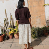 CARMEL puff sleeve linen top - notperfectlinen