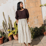 SION gathered linen skirt