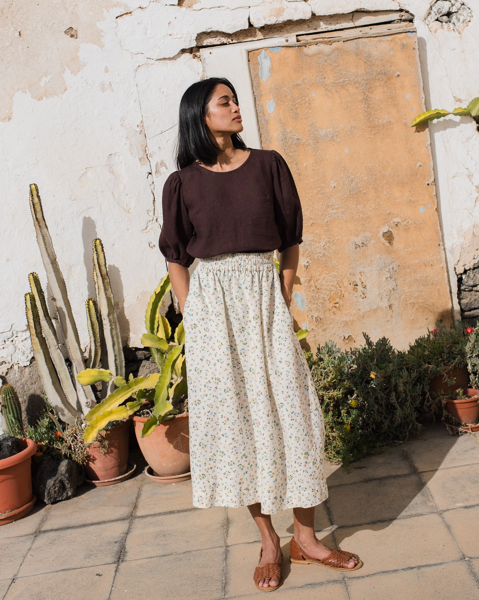 SION gathered linen skirt - notPERFECTLINEN