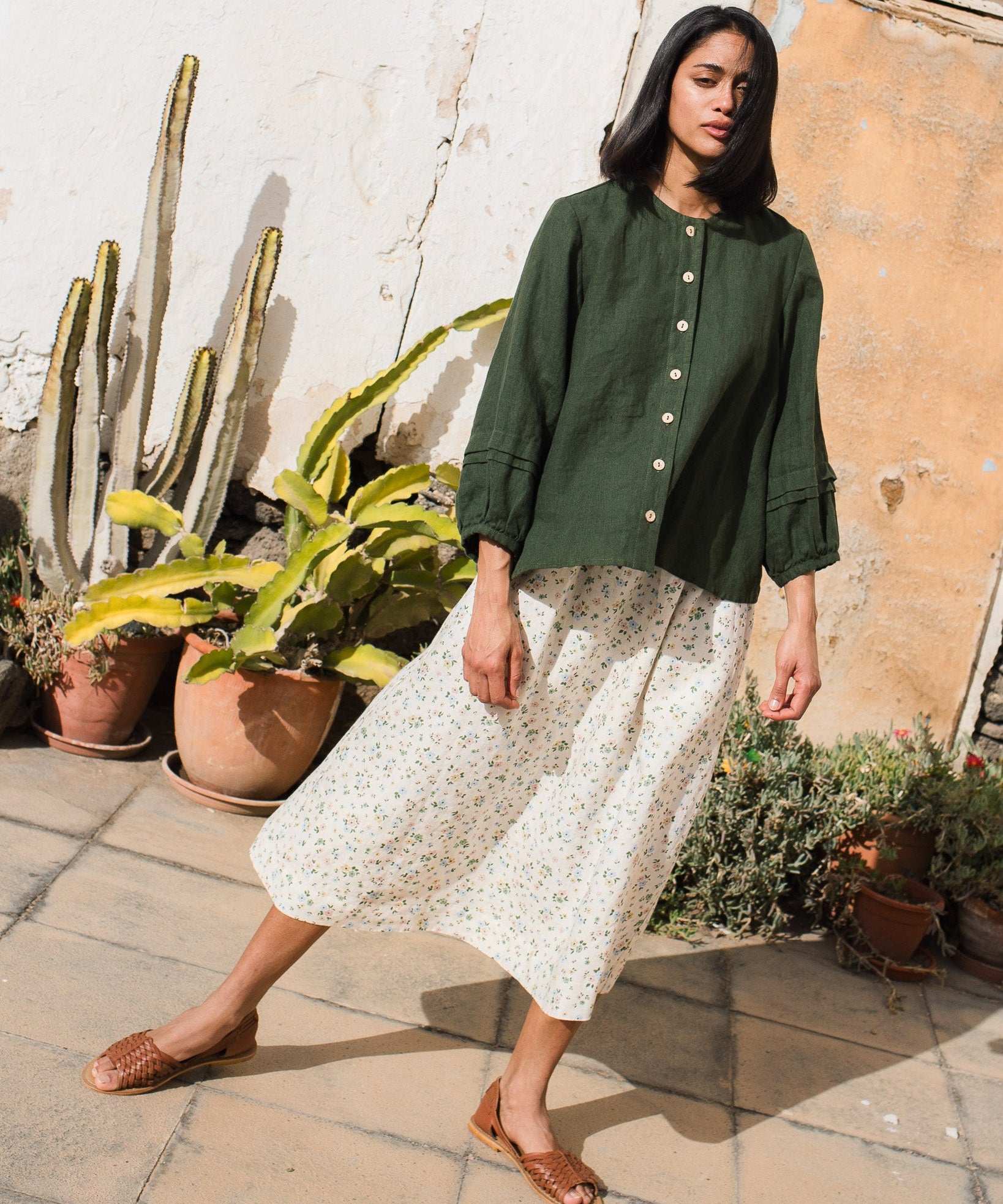 ELMINA button-up linen shirt - notperfectlinen