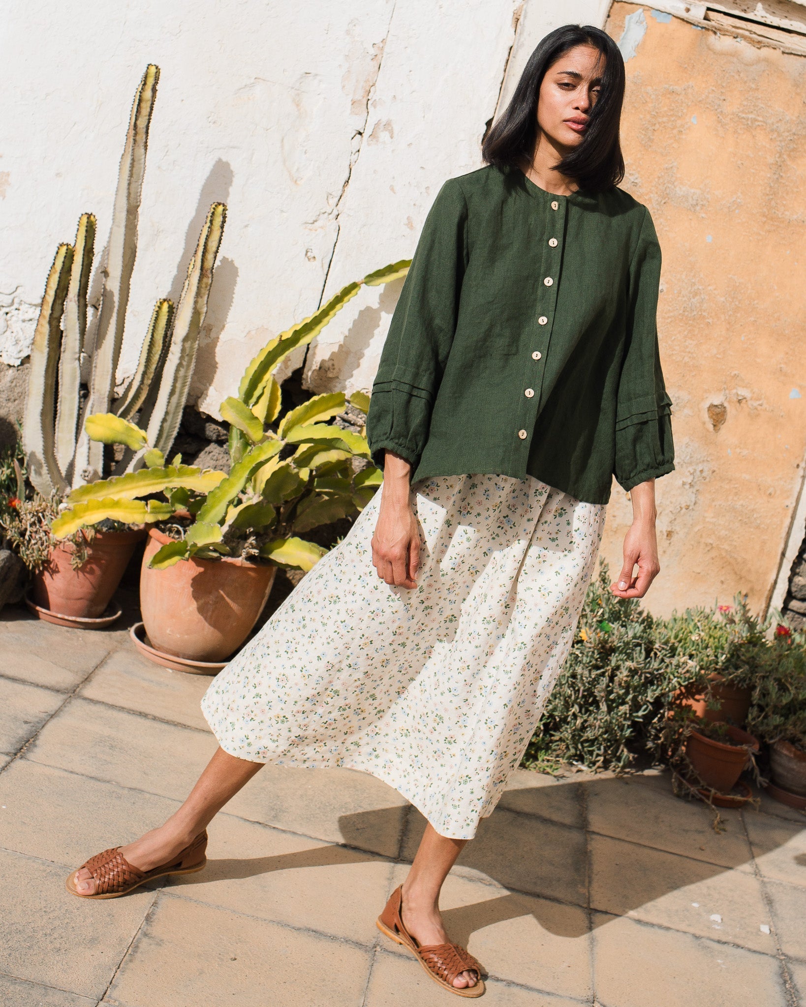 SION gathered linen skirt - notPERFECTLINEN