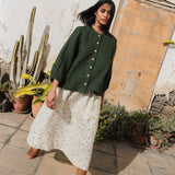 SION gathered linen skirt