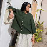 ELMINA button-up linen shirt - notperfectlinen