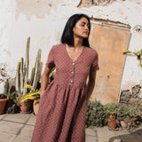 SYMI V-neck linen dress