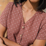 SYMI V-neck linen dress - notPERFECTLINEN