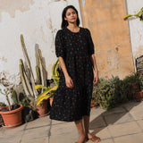 R: DELPHI tiered linen dress (Size: M/L; Color: Azure Blooms)