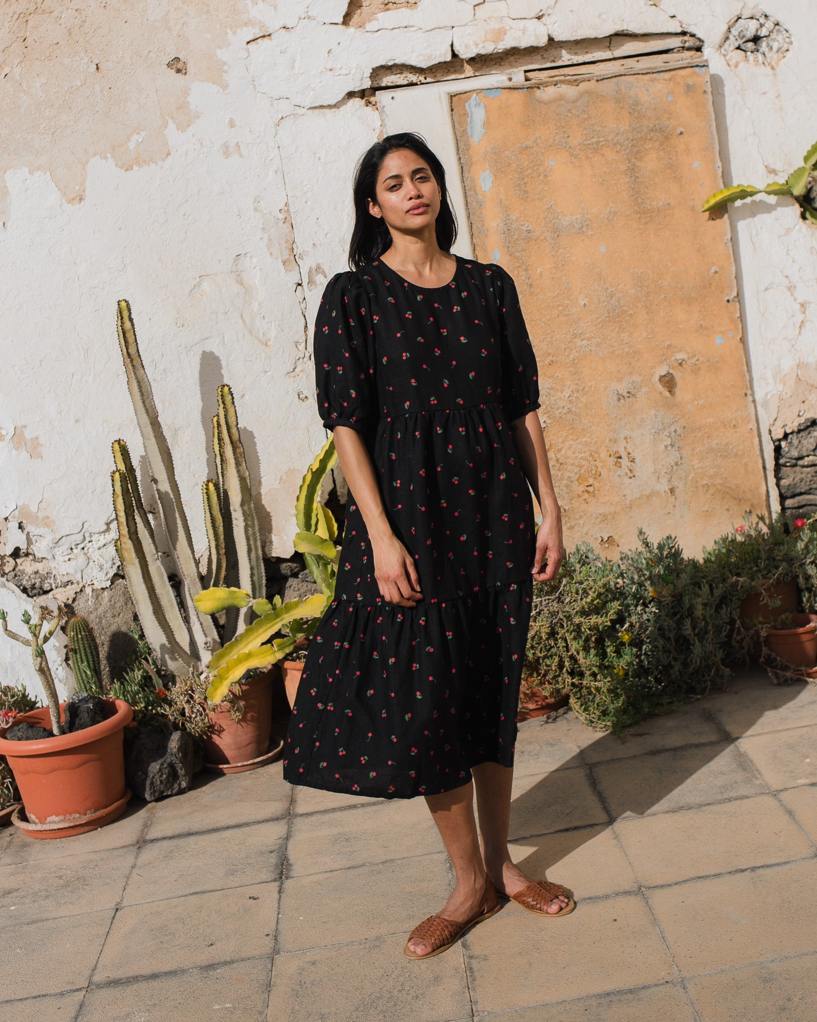 DELPHI tiered linen dress - notperfectlinen