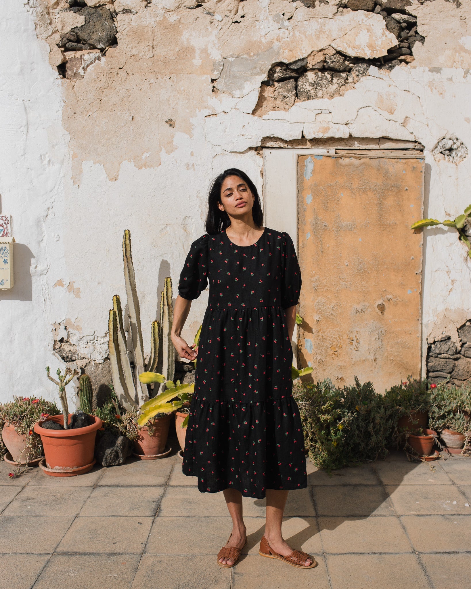 DELPHI tiered linen dress - notperfectlinen