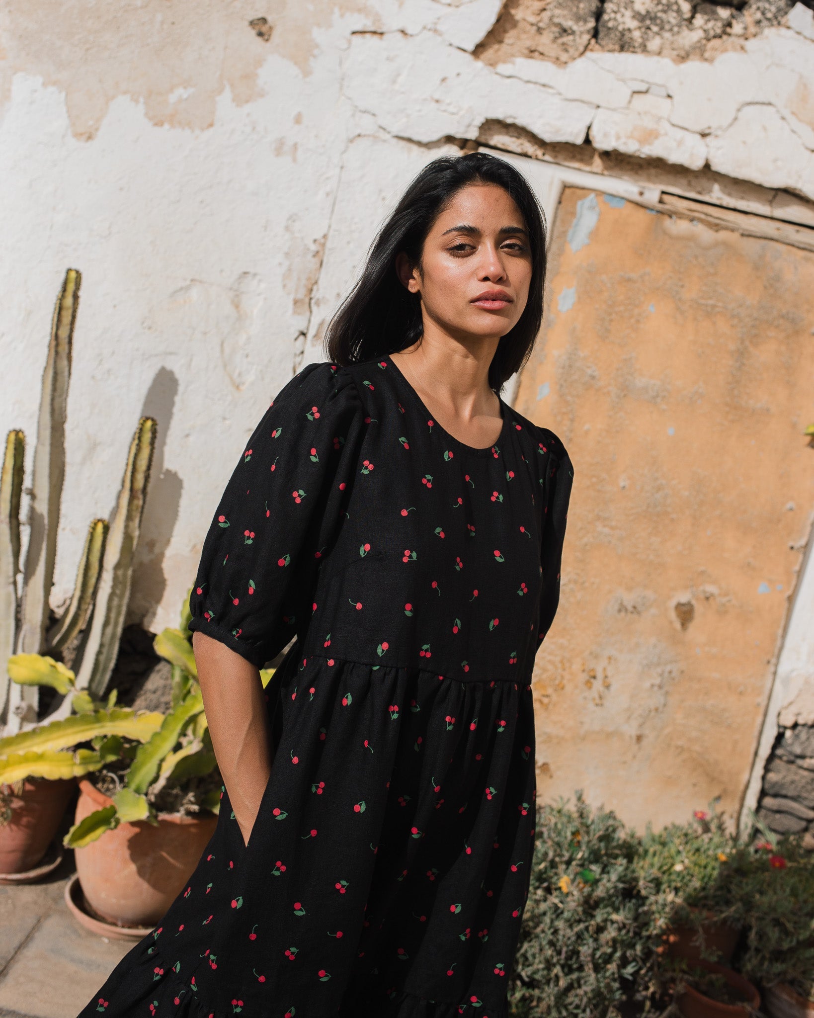 DELPHI tiered linen dress - notperfectlinen