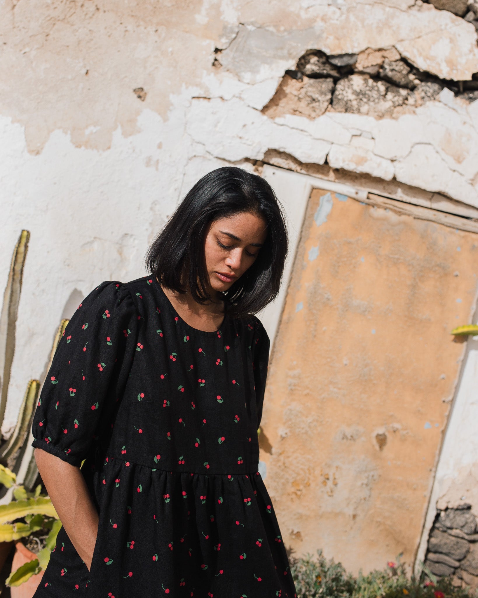 DELPHI tiered linen dress - notperfectlinen