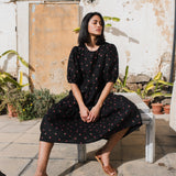 R: DELPHI tiered linen dress (Size: M/L; Color: Azure Blooms)