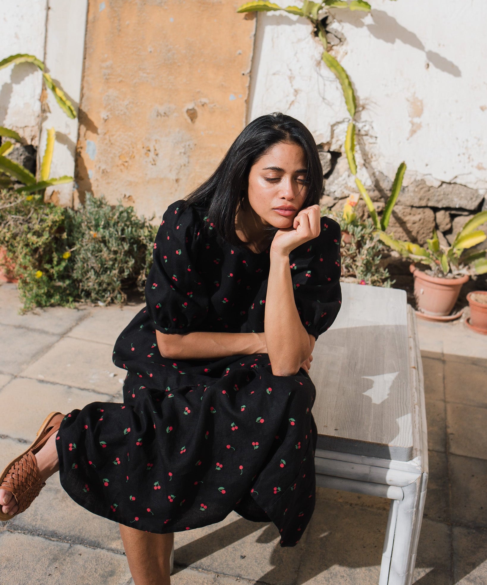 DELPHI tiered linen dress - notperfectlinen