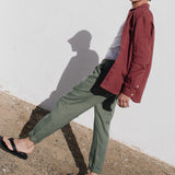 R: Men’s long sleeve linen shirt MONTREAL (Size: L; Color: Marsala)