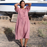 ROSEMARY bow tie linen dress