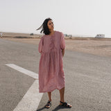ROSEMARY bow tie linen dress